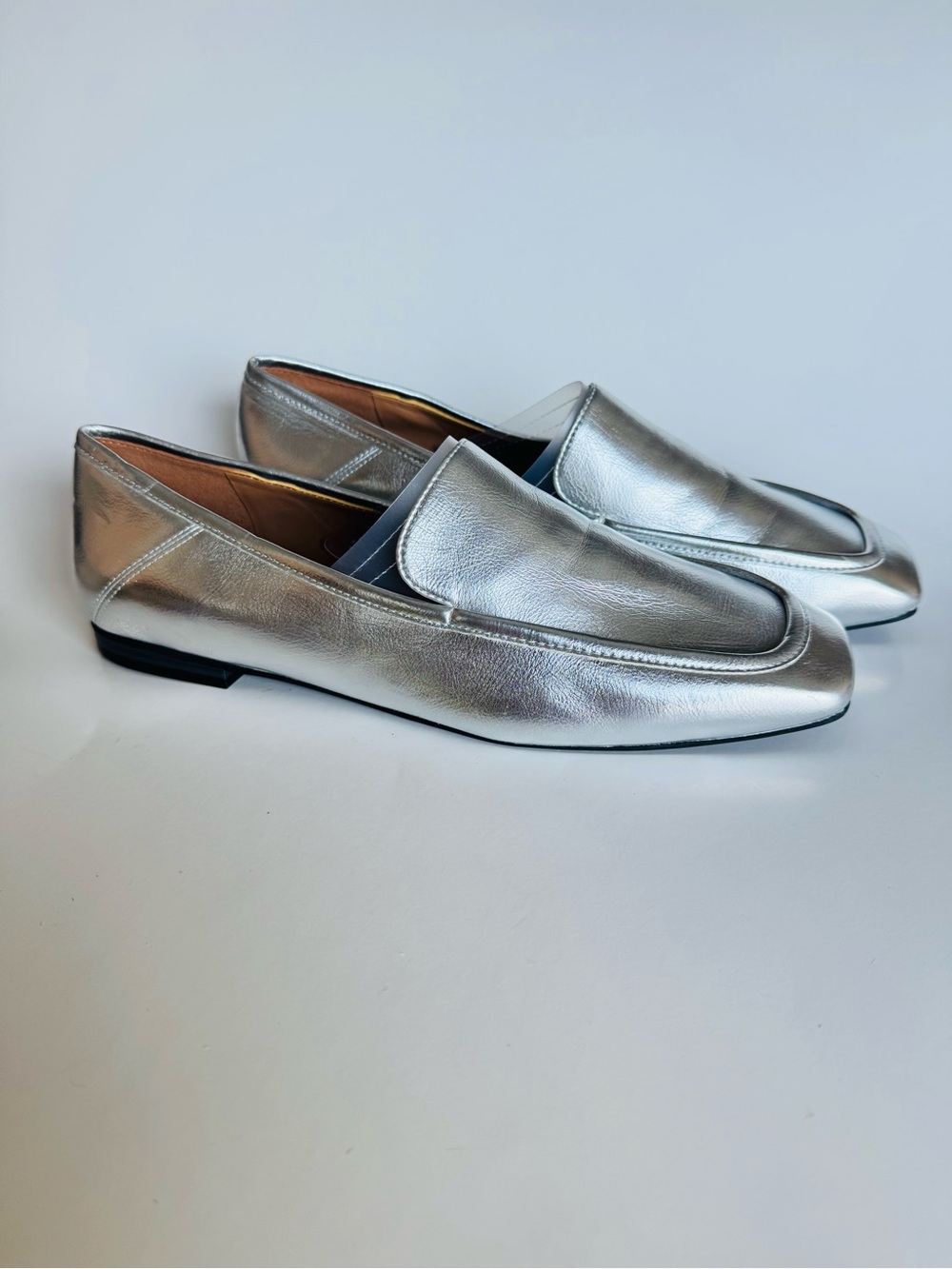 Nordstrom Silver Metallic Women's Moccasin Loafers